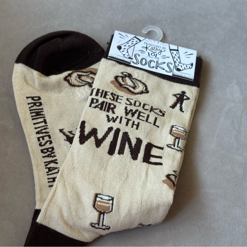 Primitives By Kathy Crew Socks Pair With Wine And Difficult Relatives New
